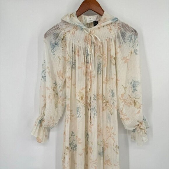 Gilligan & O'Malley Cottage Core Floral Vintage Nightgown smocked hooded medium - Picture 6 of 16